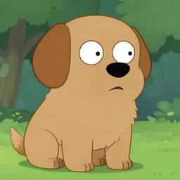 giant dog in the style of regular show
