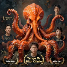zoological portrait of orange cthulhu by kuldar leement and ruan jia and brad rigney and micha karcz
