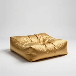 golden futon, studio product photography, isolated on a pure white background, centered, entire object in frame, sharp focus, soft studio lighting