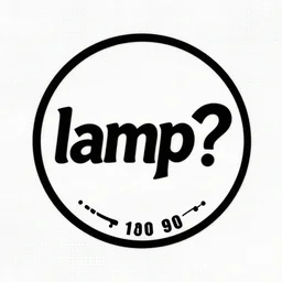 9 0 s breakbeat circle logo on dotted background. band name and words in logo : lamp?