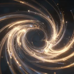 swirling elven light streaks and ornate flowing light streams and smooth particle effects, realflow, unreal engine