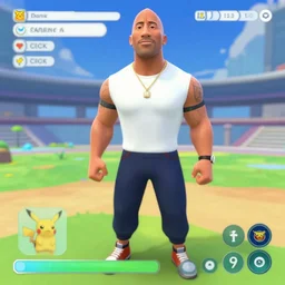 dwayne the rock johnson as pokemon go pokemon screenshot from pokemon go
