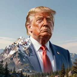 A mountain looking like Donald Trump, concept art by Noah Bradley, Darek Zabrocki, Tyler edlin, Jordan Grimmer, Neil Blevins, James Paick, Natasha Tan, highly detailed, ultra detailed, ultra realistic, trending on artstation
