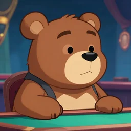 profile picture of gambling bear cartoon network by disney channel, dc and marvel with style od blizzard