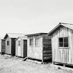 photograph of vertical squatter housing shacks, by ansel adams, sony ar7ii, f11