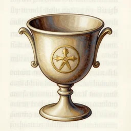the sacred cup of understading, an alchemical art illustration, medieval manuscript illustration, by leonardo DaVinci