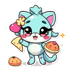 cute miss mascot magna © zone magna © zone magnezone food sticker art, cronobreaker, beeple game icon