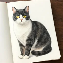 sketchbook open manga neko, magnificent, medium shot, details, sharp focus, elegant, highly detailed, illustration, by jordan grimmer and greg rutkowski, intricate, beautiful, trending artstation, pixiv, digital art