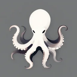 octupus minimalistic concept art by afshar petros aoshima chiho caldwell clyde, matte background, sharp contours, minimalist, trending on artstation, 8 k