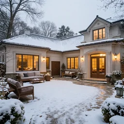 my opulent backyard on a winter day