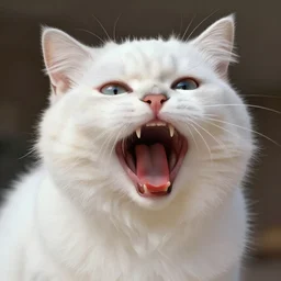 white fluffy cat screaming, artstation, ultradetailed, digital painting, artstation, by artgerm