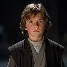 film still of mark hamill as a kid in new star wars movie, dramatic lighting, highly detailed face, kodak film, wide angle shot,