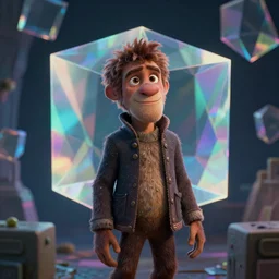 a cinematic still from weeoolapingo of yurno mcgignon, ((octane render, nvidia raytracing demo)), masterpiece, ((cubes, hyperdimensional, prism))