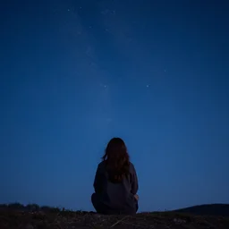 girl beautiful stary sky