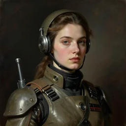 Portrait of a futuristic soldier, by Sorolla