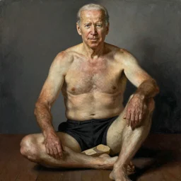 Joe Biden with hairy legs, hairy arms, hairy chest. Peter Paul Ruben’s