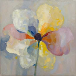 abstract oil painting of flower made out of organic shapes merging