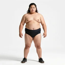 petite sumo wrestler, photorealistic portrait photography, full body, standing, isolated on a pure white background, centered, whole figure in frame, sharp focus, studio lighting