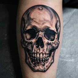 a skull  tattoo in the style of Picasso