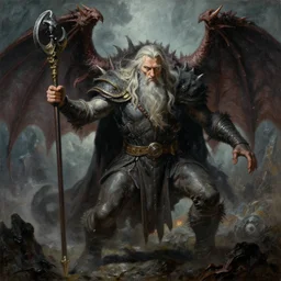 gandalf bests the balrog. a 2 4. artgerm. high detail scene. beksinski. epic ultrarealism. oil on canvas. cinematic wide angle lens