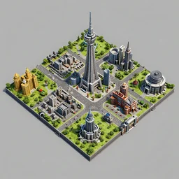 isometric 3 d render of rts game in style of simcity, red alert 3, metro exodus, tiberium wars, octane render, corona render,