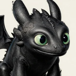 detaild portrait of toothless, how to train your dragon, elegant, intricate, fine details