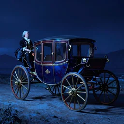 the royal carriage, blue light, blue tones. by henriette ronner - knip, by william henry hunt, by rembrandt, by joseph mallord william turner, by konstantin razumov, concept art,
