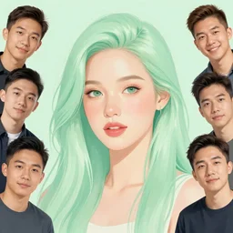a portrait of brandi love, pastel green, art by lois van baarle and loish and ross tran and rossdraws and sam yang and samdoesarts and artgerm and saruei and disney and wlop, digital art, highly detailed, intricate, sharp focus, trending on artstation hq, deviantart, unreal engine 5, 4 k uhd image
