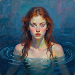 goddess of water. portrait. colorful atmospheric lighting. highly detailed painting by greg rutkowski.