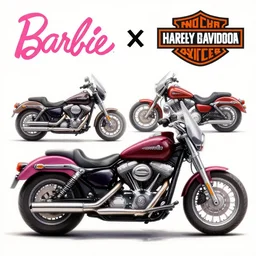 barbie x harley davidson collaboration design concept art detailed