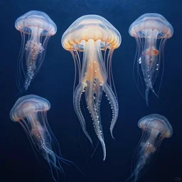 tentacular jelly shapes, 8 k, hdr, great light, gustave courbet, annie leibowitz
