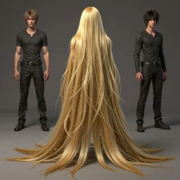 character sheet, plain background, absurdly long hair, blond hair, hair down to floor, by tom bagshaw and ilya kuvshinov, rtx rendering, octane render 1 2 8 k, maya, extreme high intricate details by wlop, digital anime art by ross tran, composition by sana takeda, dramatic lighting by greg rutkowski