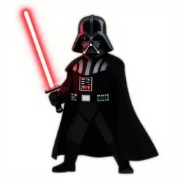 ascii art of darth vader wielding a red light saber.