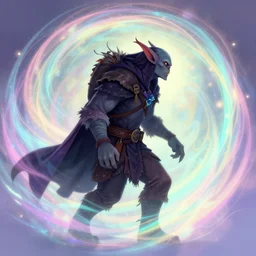 side profile, male half - troll rogue, gloomhaven, luminescent, colorful swirly magic ripples, pastel colors, by greg manchess, huang guangjian, gil elvgren, sachin teng, greg rutkowski, jesper ejsing, ilya kuvshinov