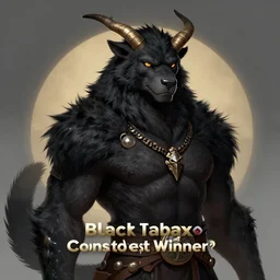 black fur tabaxi, character portrait, artstation contest winner, furry art, d & d official art, furaffinity