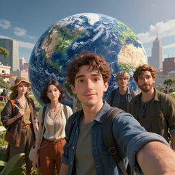 the last selfie on earth before extinction, wide angle, super highly detailed, professional digital painting, artstation, concept art, smooth, sharp focus, no blur, no dof, extreme illustration, unreal engine 5, photorealism, hd quality, 8 k resolution, cinema 4 d, 3 d, beautiful, cinematic, art by artgerm and greg rutkowski and alphonse mucha and loish and wlop