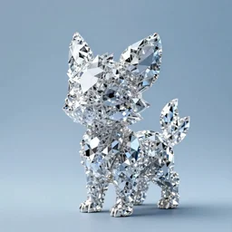 an other - worldy creature made up of diamonds, plain light blue background, dslr, fine details, soft light
