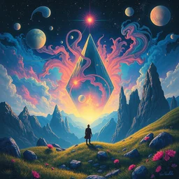 a psychedelic realm merging into earth by ross tran tom whalen peter mohrbacher artgerm lisa frank