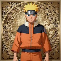 Naruto Uzumaki, fantasy, intricate, elegant, highly detailed, digital painting, artstation, concept art, matte, sharp focus, illustration, art by Artgerm and Greg Rutkowski and Alphonse Mucha