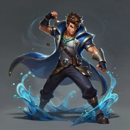 splashart of a cool character in a stilish pose in the style of the league of legends splash art, digital art