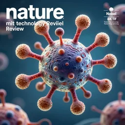 tunneling electron microscope image of an alien eukaryote. false color. mit technology review. nature journal cover. nobel prize winning. ultra detailed 8 k tif