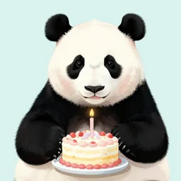 illustration of panda bear birthday by debbie criswell