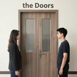the doors self titled album cover but the people have been replaced by minions