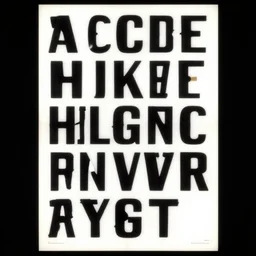a typographic poster depicting the alphabet, swiss graphic design, by adrian frutiger, trending on artstation