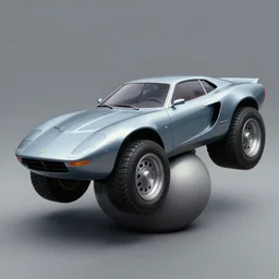 concept art for a car that rides on a spherical wheel, painted by syd mead, high quality