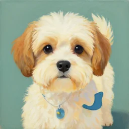 a beautiful painting dog, by murakami takashi painting, illustration style