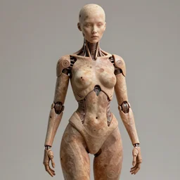 beautiful German female cyborg with ultra realistic body sculpted by Richard Serra in Mars