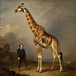 dracula as a giraffe, painted by rembrandt