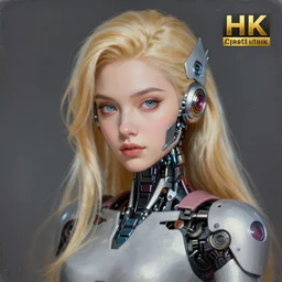 A beautiful portrait painting of the cyborg princess, in the style of vqgan, 8k, trending on artstation cgsociety.