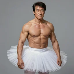 Mean looking Steven Seagal wearing a tutu, realistic painting, Digital art, realistic, very detailed, High definition, trending on Artstation
